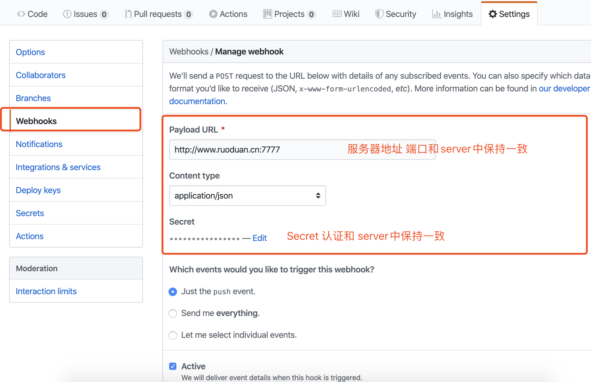 github Settings